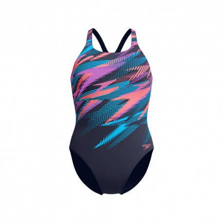 Speedo Costume Intero Piscina Digital Printed Navy Multi Donna