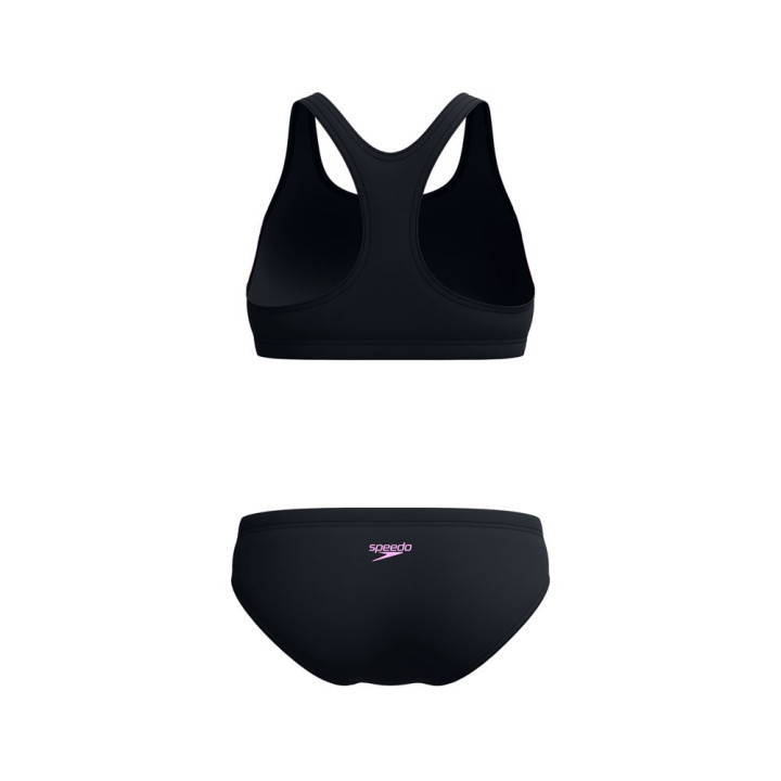 Speedo Costume Due Pezzi Piscina Colourblock Splice Nero Viola Donna