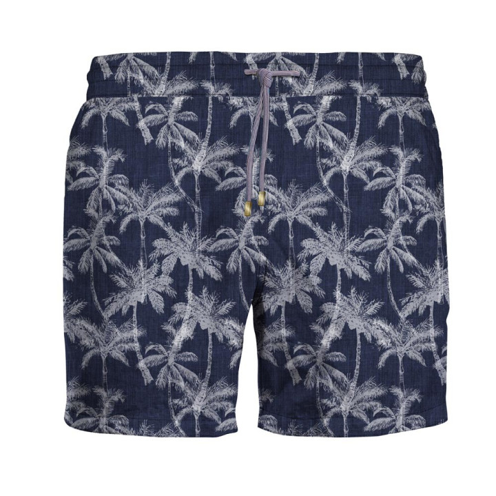 Zeybra Costume Boxer Palme Blu Uomo