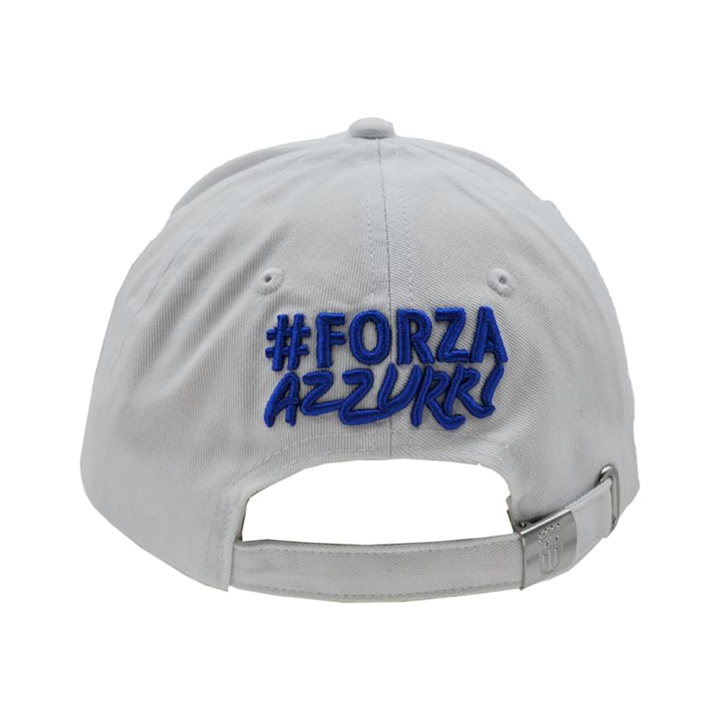 Imma Cappellino Sr Italia Ricamo Bianco Azzurro Uomo