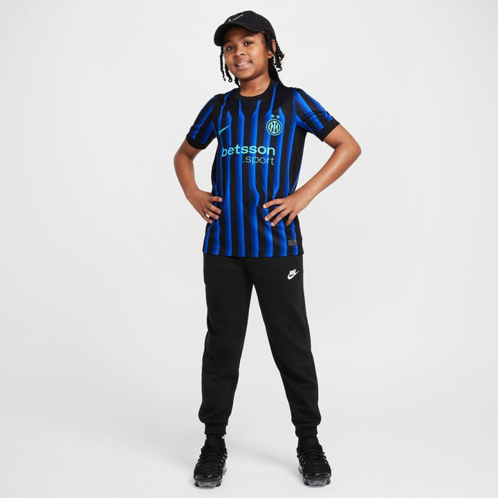 Nike Maglia Maniche Corte Inter Home 25 26 Nero Azzurro Bambino