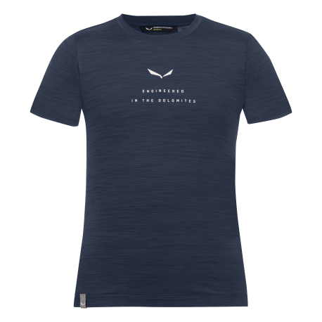 Salewa T-Shirt Eagle Dry Navy Blazer Melange Bambino