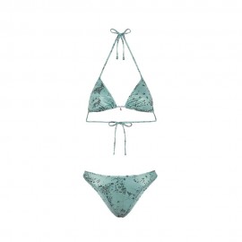 Triangolo con Slip Americano Fisso Jersey Fantasia verde