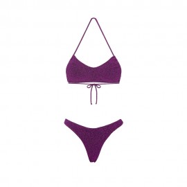 Fascia con Slip Americano Fisso Lurex fucsia