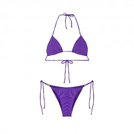 Triangolo con Slip Regolabile Lycra Crepe viola