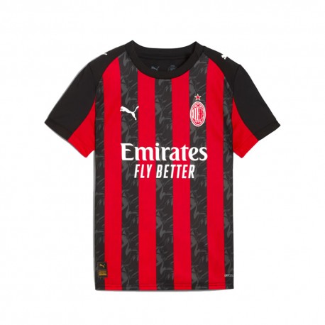 Puma Maglia Gara Home Ac Milan 25-26 Rosso Nero Bambino