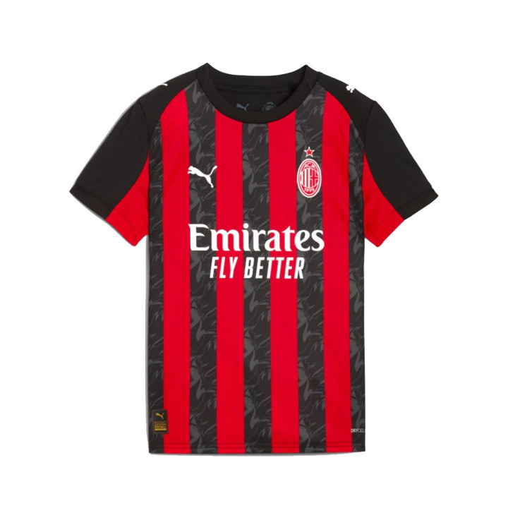 Puma Maglia Gara Home Ac Milan 25-26 Rosso Nero Bambino
