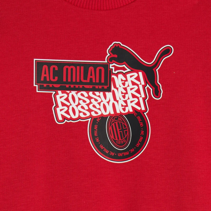 Puma Tuta Calcio Ac Milan Culture Nero Rosso Baby