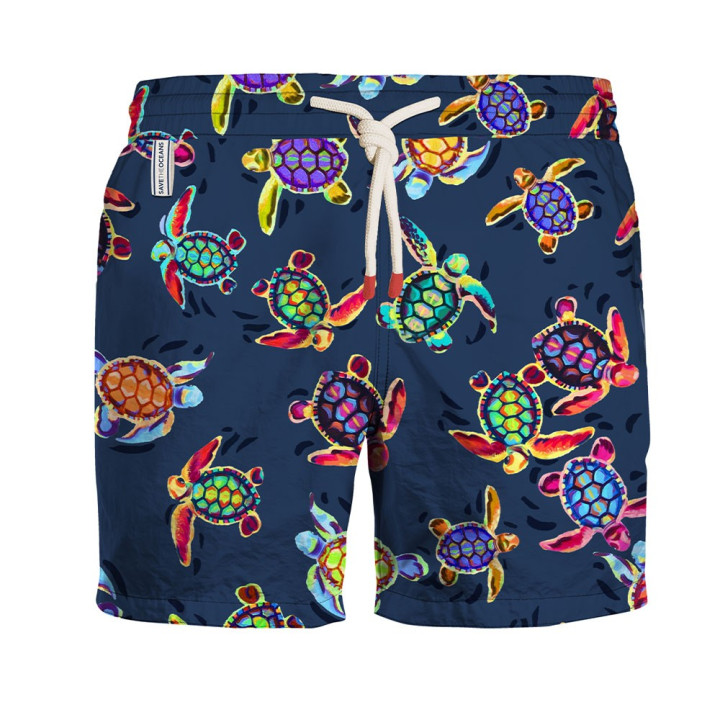 Zeybra Costume Boxer Tartarughe Blu Uomo