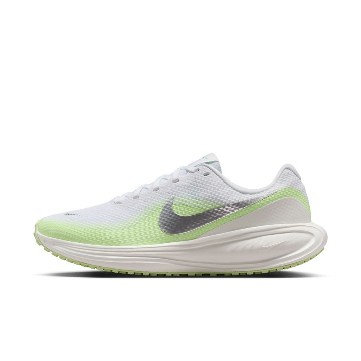 Nike Revolution 8 Bianco Metallic Argento-Volt - Scarpe Running Donna