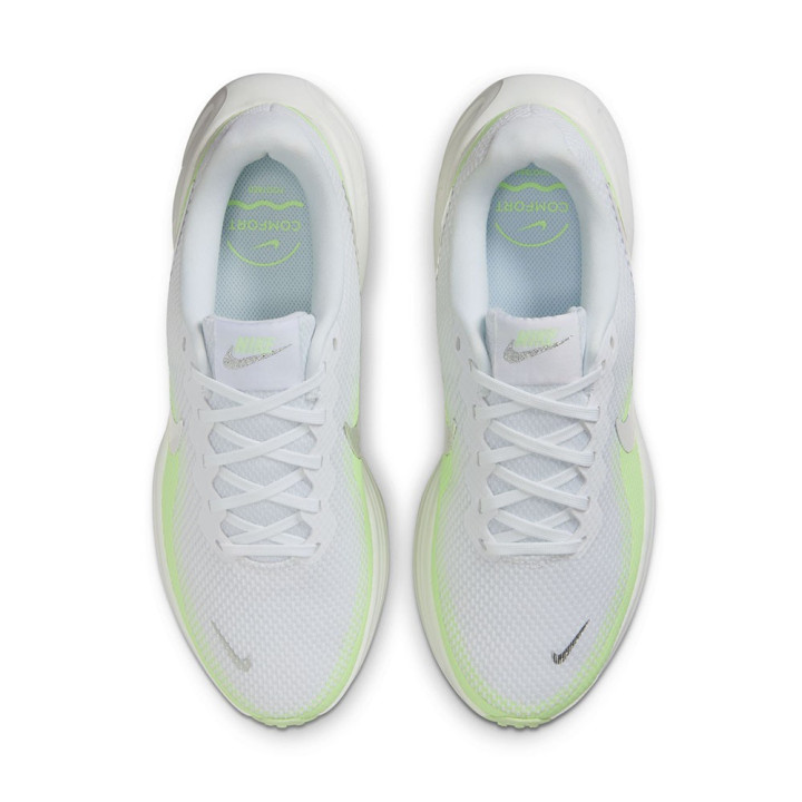 Nike Revolution 8 Bianco Metallic Argento-Volt - Scarpe Running Donna