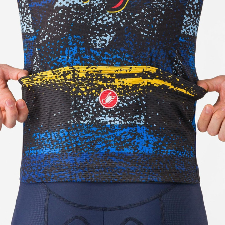 Castelli Maglia Ciclismo Meriler Rocket Blu Giallo Uomo