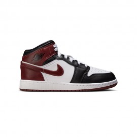 Air Jordan 1 Mid Se Gs bianco bordeaux nero