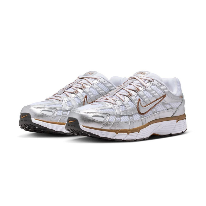 Nike Pegasus P-6000 Bianco Argento Oro - Sneakers Donna