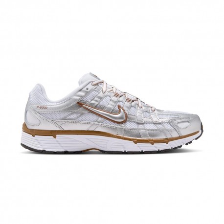 Nike Pegasus P-6000 Bianco Argento Oro - Sneakers Donna