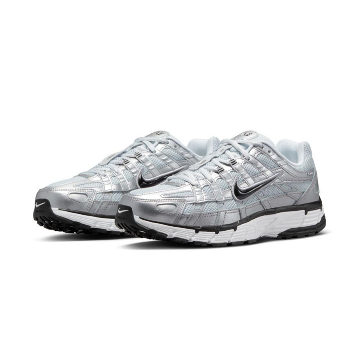 Nike Pegasus P-6000 Bianco Argento Nero - Sneakers Donna