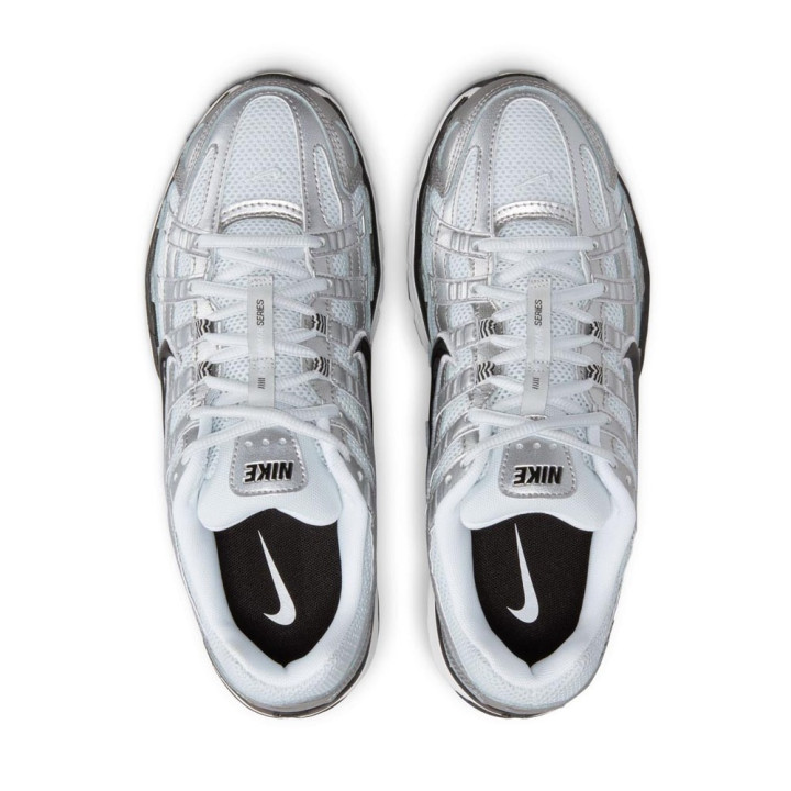 Nike Pegasus P-6000 Bianco Argento Nero - Sneakers Donna