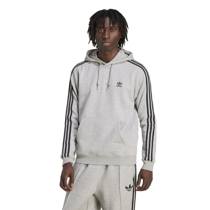 ADIDAS Originals 3-Stripes Felpa Con Cappuccio Grigio Uomo