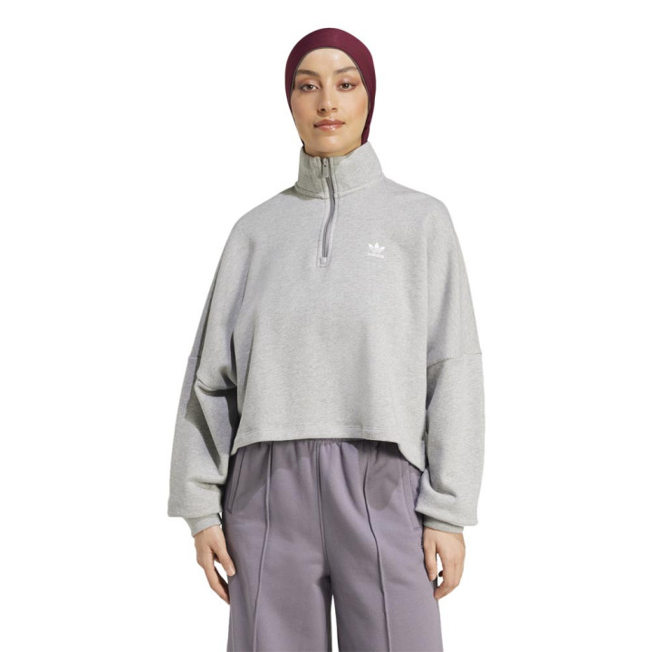 ADIDAS Originals Ess Felpa Con Cerniera Grigio Donna