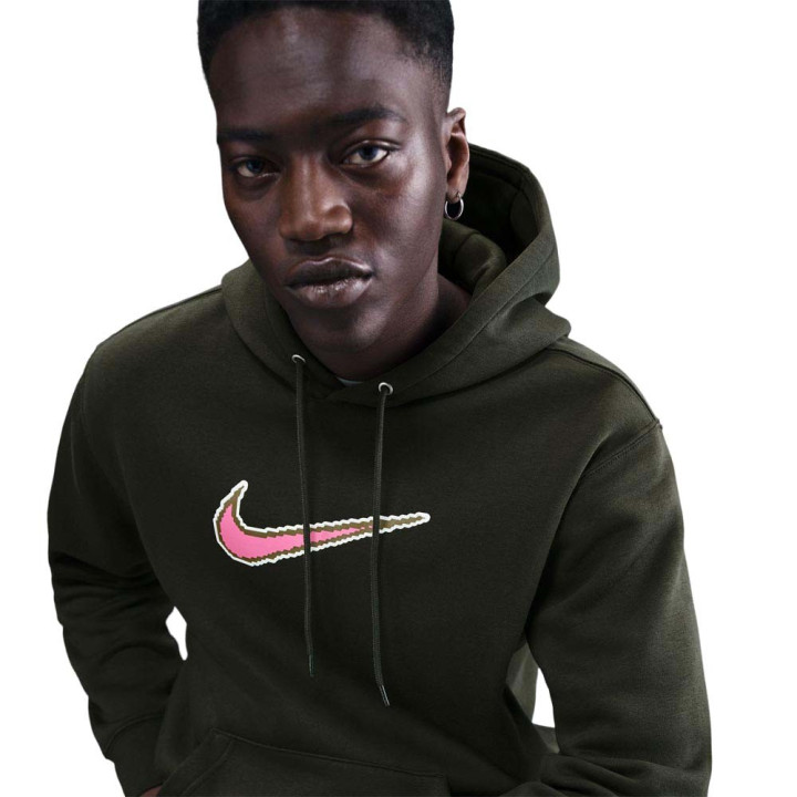 Nike Sportswear Club Felpa Con Cappuccio Varsity Nero Uomo