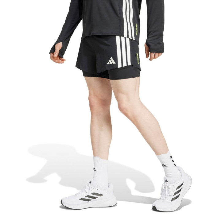 ADIDAS Pantaloncini Running Adizero 2In1 Nero Uomo