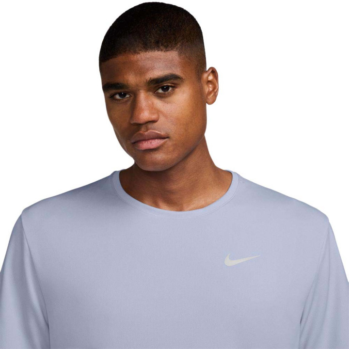 Nike T-Shirt Running Miler Ghost Argento Uomo