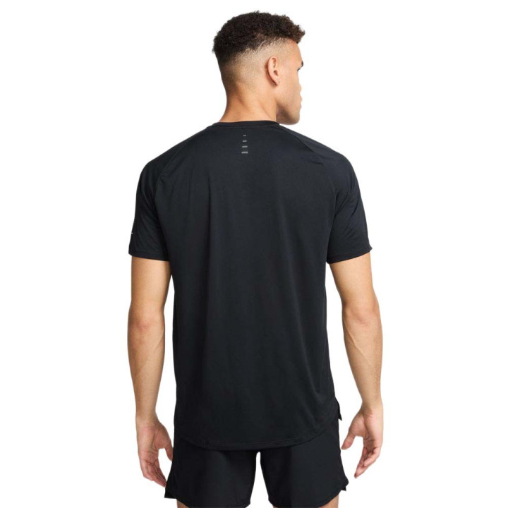 Nike T-Shirt Running Stride Nero Argento Uomo