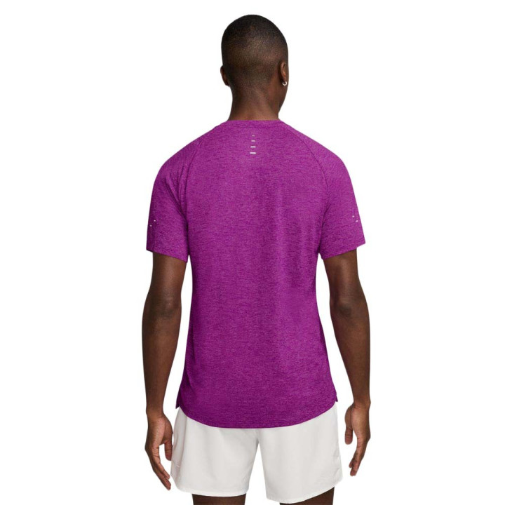 Nike T-Shirt Running Stride Purple Argento Uomo