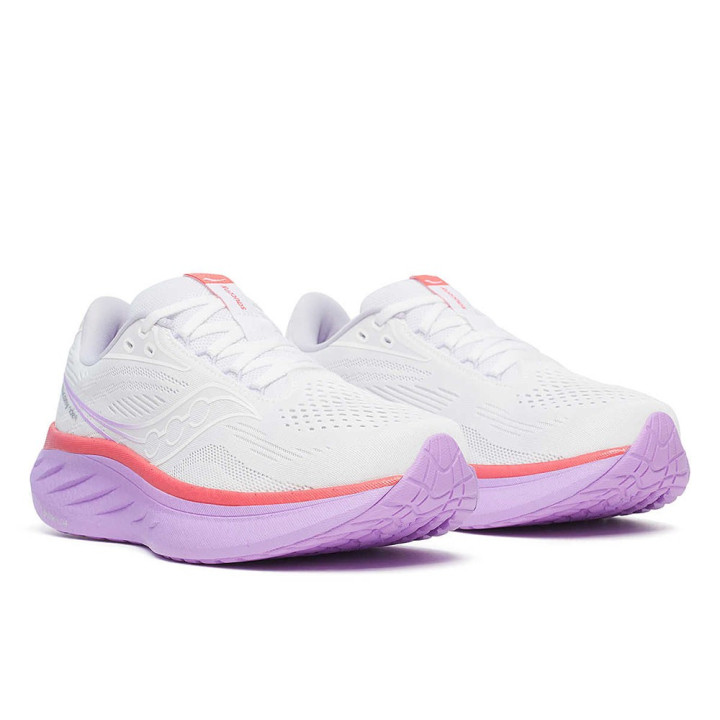 Saucony Ride 18 Bianco Coral - Scarpe Running Donna