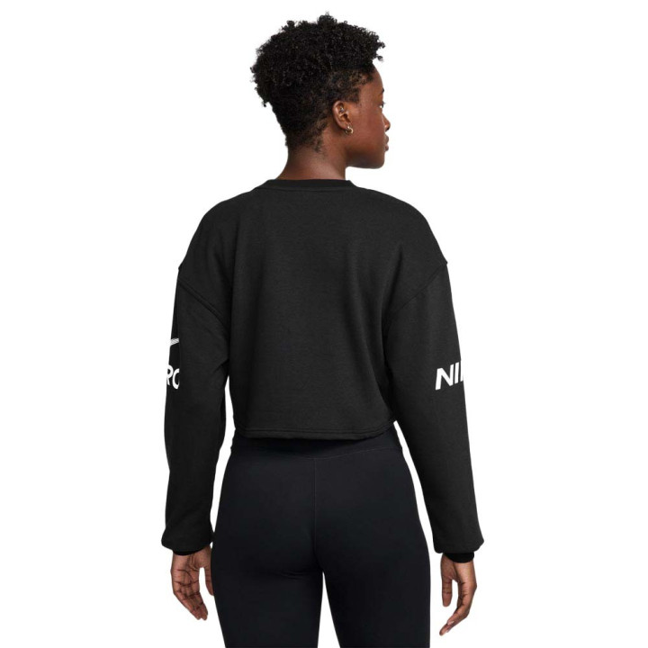 Nike Pro Felpa Palestra Giro Nero Donna
