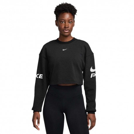 Nike Pro Felpa Palestra Giro Nero Donna