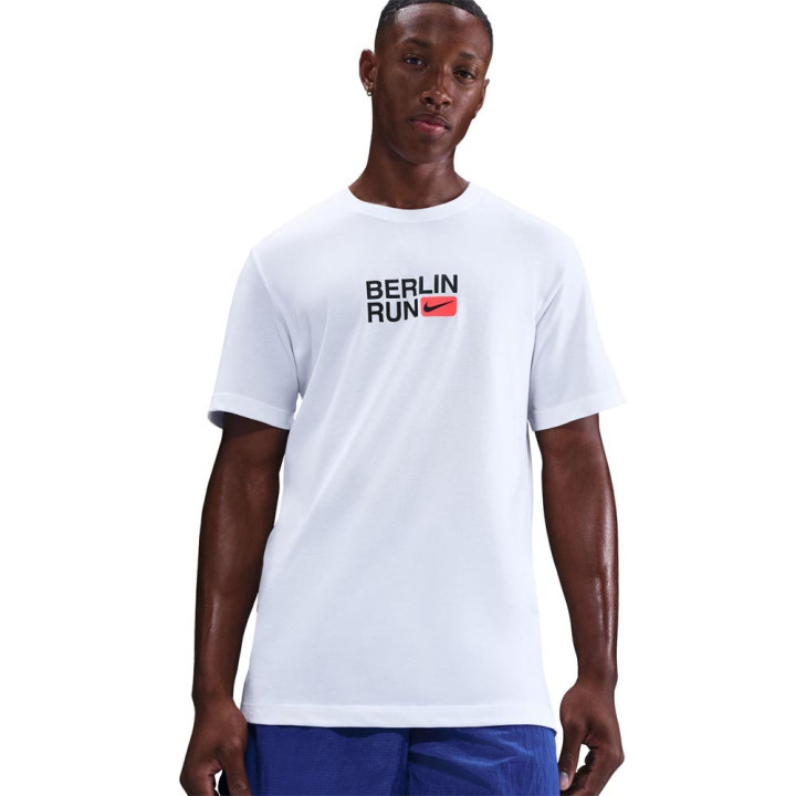 Nike T-Shirt Running City Marathon Dri-Fit Bianco Bright Crimson Uomo