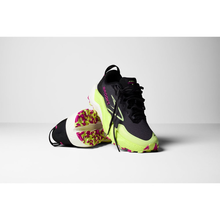 Brooks Caldera 8 Grigio Nero Lime - Scarpe Trail Running Donna