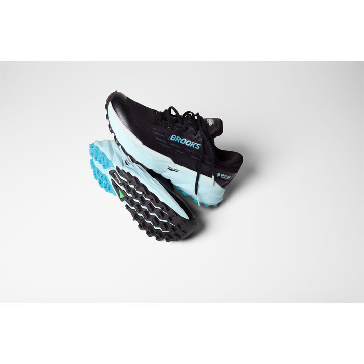 Brooks Cascadia 19 Gtx Nero Ebony Blue Flower - Scarpe Trail Running Donna