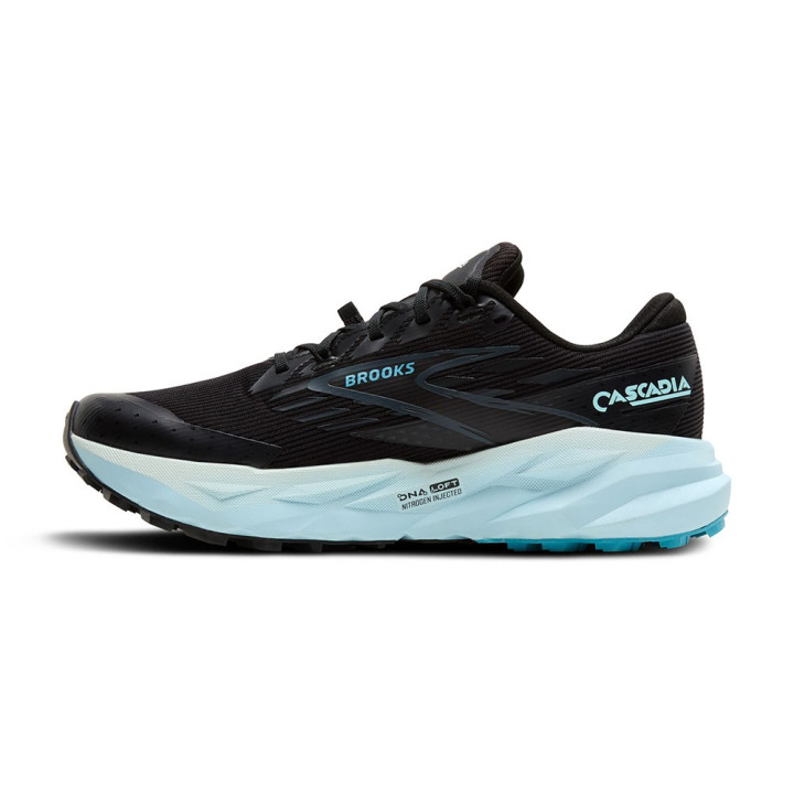 Brooks Cascadia 19 Gtx Nero Ebony Blue Flower - Scarpe Trail Running Donna