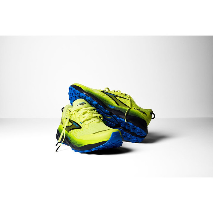 Brooks Cascadia 19 Sunny Lime Nero Blue - Scarpe Trail Running Uomo