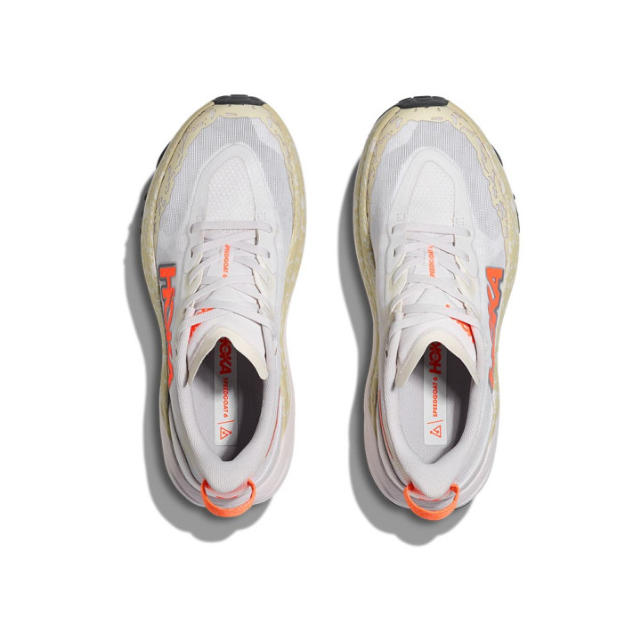 Hoka Speedgoat 6 Bianco Neon Tangerine - Scarpe Trail Running Donna