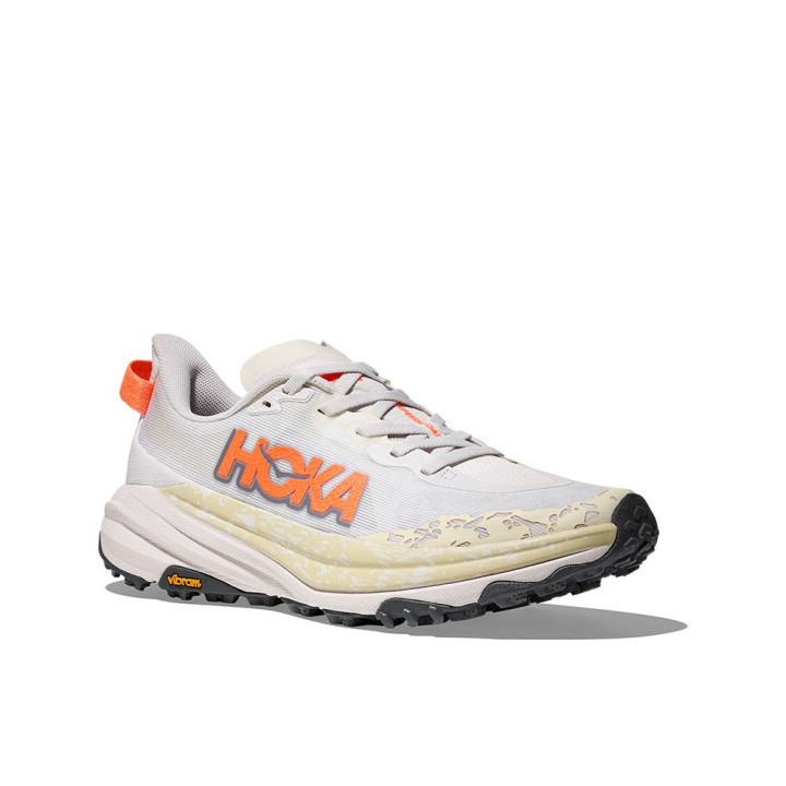 Hoka Speedgoat 6 Bianco Neon Tangerine - Scarpe Trail Running Donna