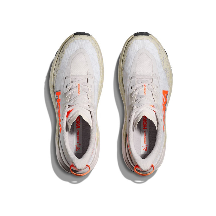 Hoka Speedgoat 6 Bianco Neon Tangerine - Scarpe Trail Running Uomo