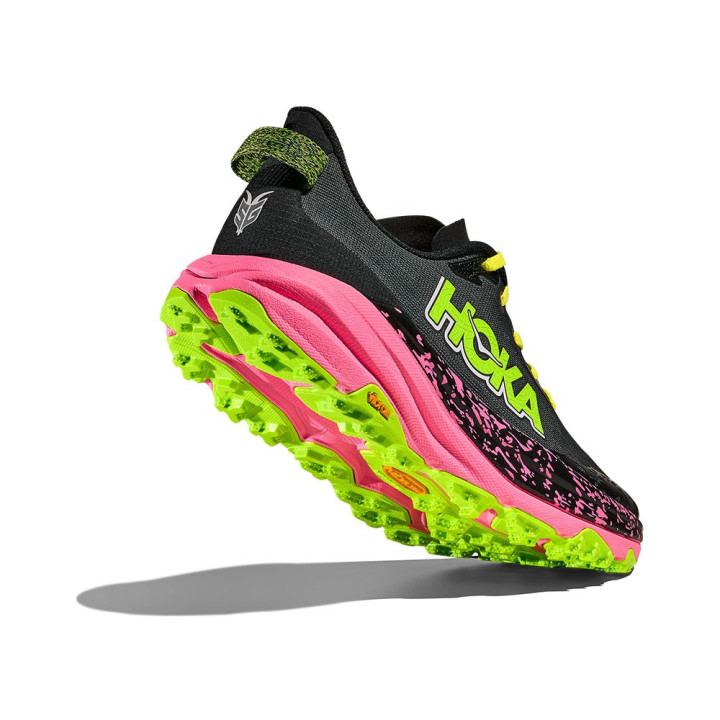 Hoka Speedgoat 6 Nero Neon Rose - Scarpe Trail Running Uomo