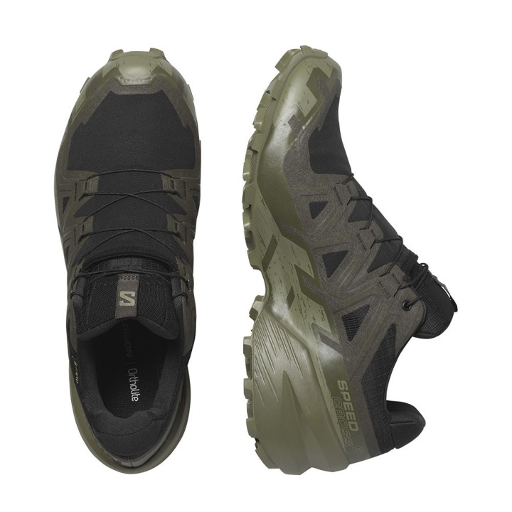 Salomon Speedcross 6 GORE-TEX Nero Peat Deep Lichen Verde - Scarpe Trail Running Uomo