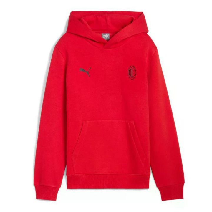Puma Felpa Calcio Ac Milan Ess Rosso Nero Bambino