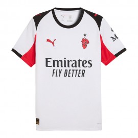 A.C. Milan Maglia Gara Away Stagione 2025/2026 bianco rosso