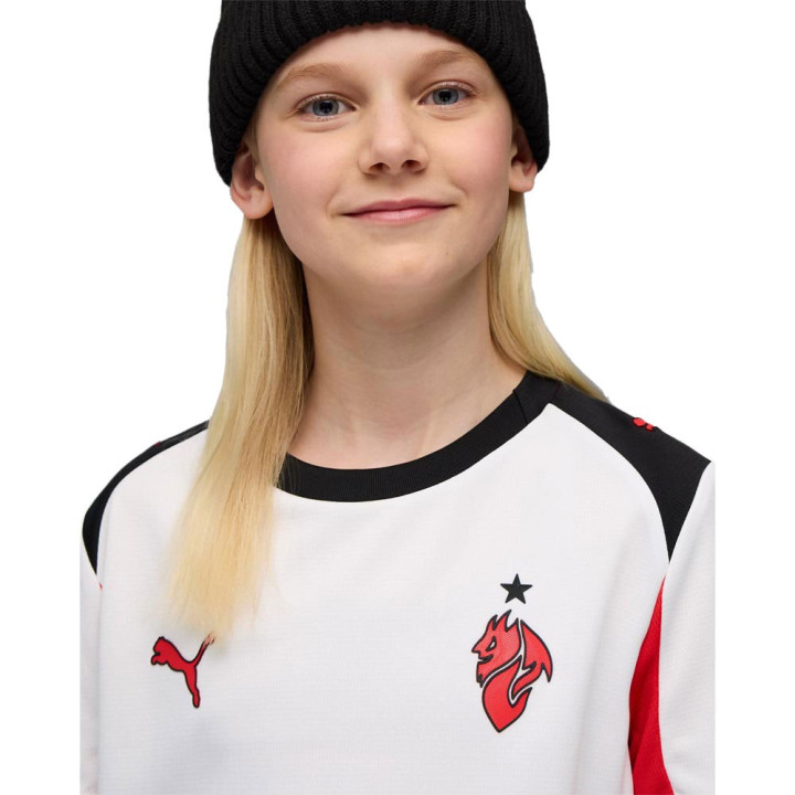 Puma Maglia Maniche Corte Ac Milan Away 25-26 Bianco Rosso Bambino