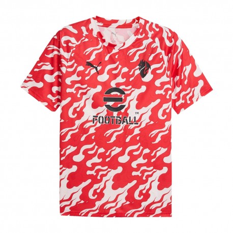 Puma Maglia Maniche Corte Ac Milan Pre Match Away 25-26 Bianco Rosso Uomo
