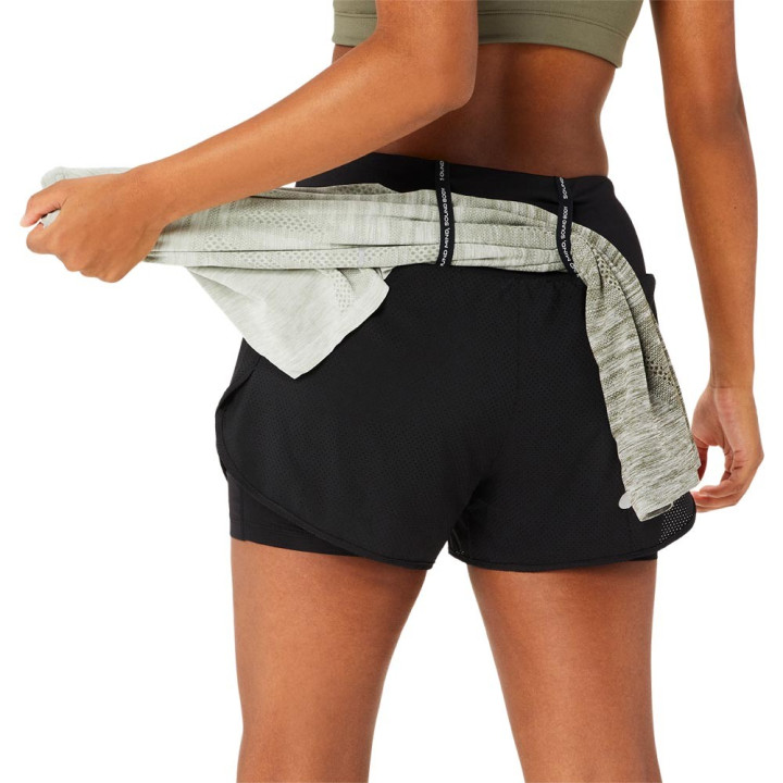 Asics Pantaloncini Running Road 2In1 3,5" Performance Nero Donna