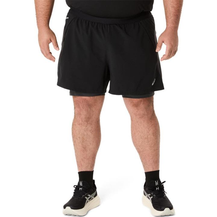 Asics Pantaloncini Running Road 5" 2In1 Performance Nero Uomo