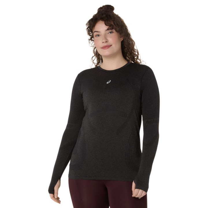 Asics Crop Top Running Road Seamless Ls Performance Nero Graphite Grigio Donna