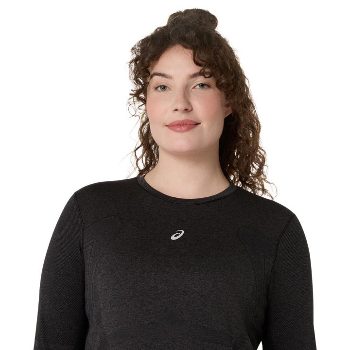 Asics Crop Top Running Road Seamless Ls Performance Nero Graphite Grigio Donna
