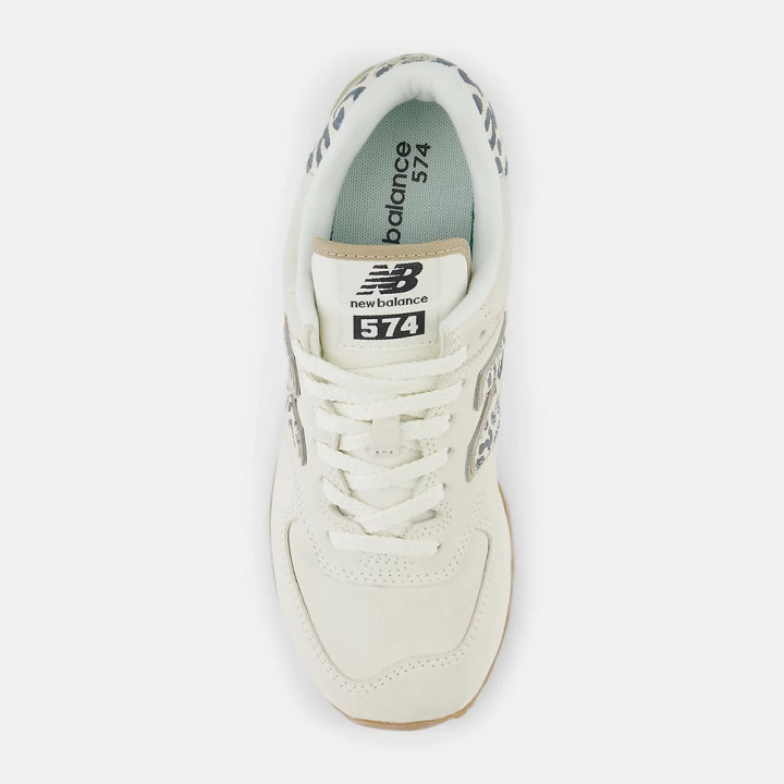New Balance 574 Lea Bianco Beige - Sneakers Donna